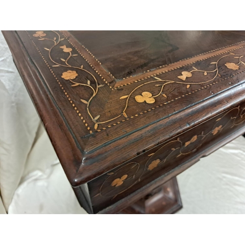 700 - Mid 19th Century Killarney Wood Sewing Table in Yew and Arbutus Wood. Profuslely Inlaid with Irish S... 