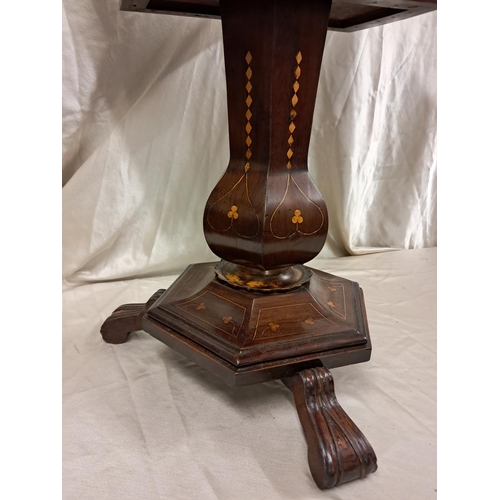 700 - Mid 19th Century Killarney Wood Sewing Table in Yew and Arbutus Wood. Profuslely Inlaid with Irish S... 