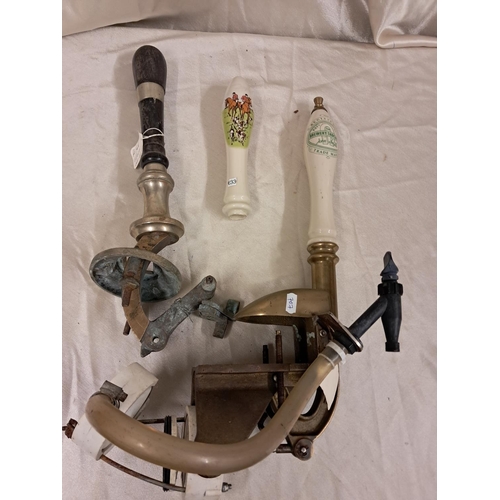 708 - Victorian Beer Pup, Tadcastle John Smiths Beer Pump and a Porcelain Beer Pump Handle