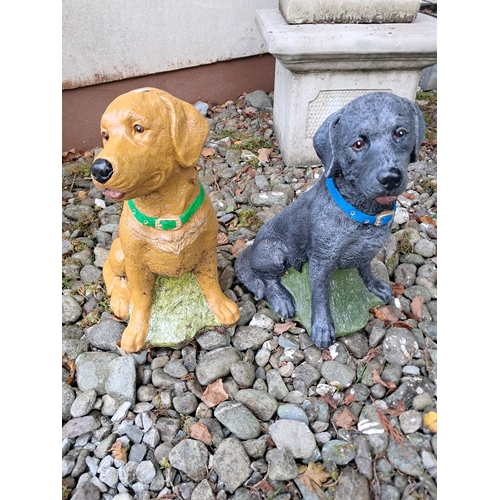 1001 - Garden Figures - Pair of Labrador Pup Figures (37cm Tall)