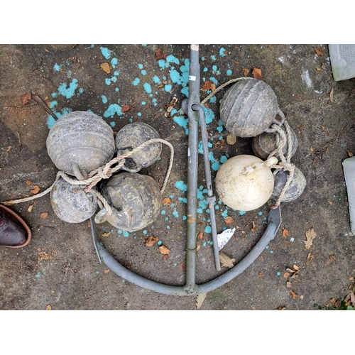 1027 - Heavy Metal Boat Anchor and 8 Sea Balls