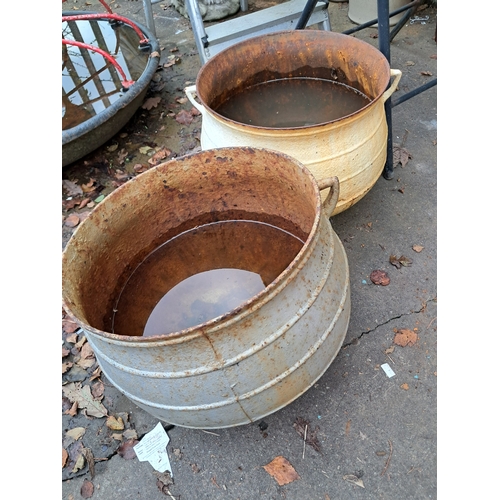 1032 - Pair of Victorian Cast Iron Skillet Pots