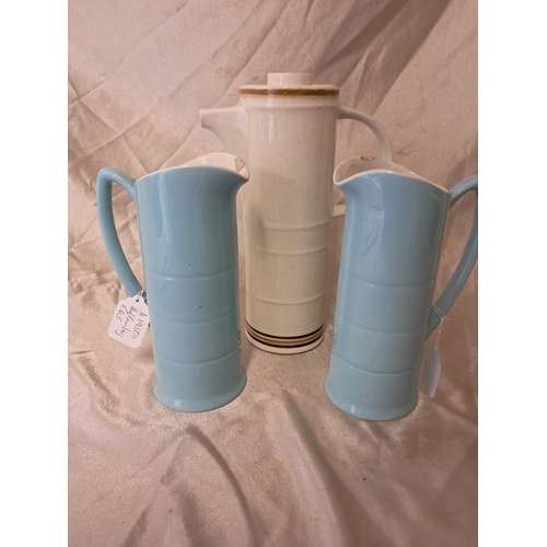 1253 - Pair of Vintage Arklow Pottery Lemonade Jugs (chips to rim) and an Arklow Coffee Pot