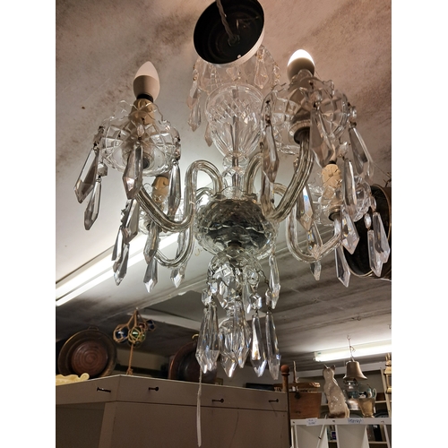 1341 - Waterford Cut Glass 5 Branch Chandelier