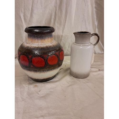 816 - Vintage West German Pottery Vase and Dresser Jug