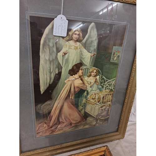 828 - The Guardian Angel Nursery Print and a Framed 