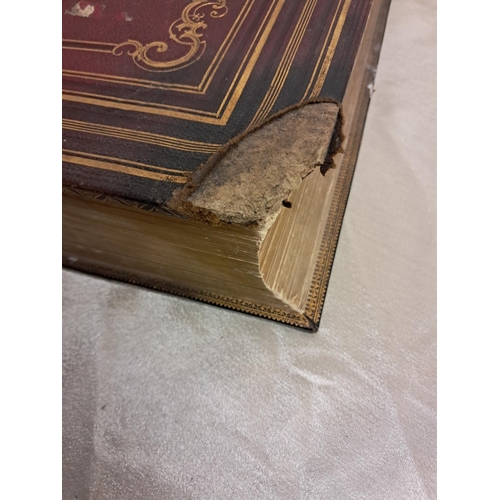 936 - Imperial Family Bible with Inscription to 1849 - some fantastic engravings (damage to cover)