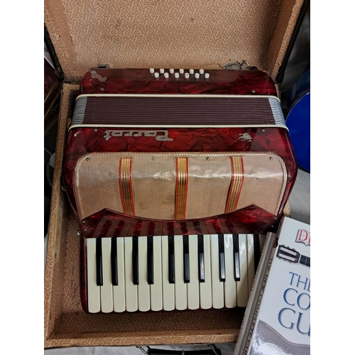 939 - Cased Child's Guitar and some Guitar Books together with 2 Cased Accordions