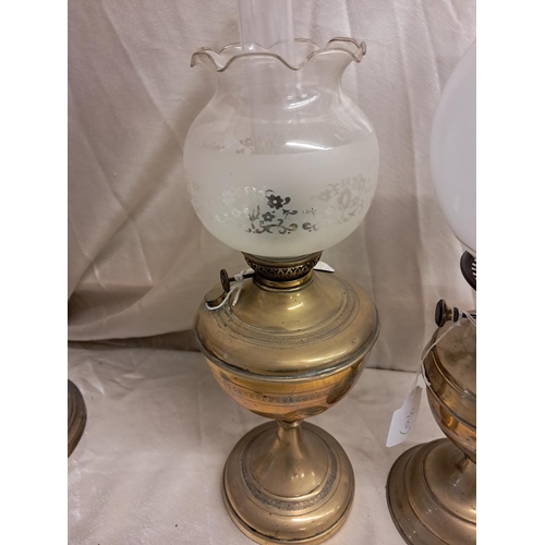 948 - Two Edwardian Brass Oil Lamps