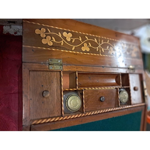 953 - 19th Century Killarney  Wood Writing Box with Central Cartouche of Muckross Abbey surrounded by Spri... 