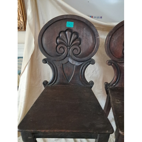 431 - Pair of Victorian Mahogany Hall Chairs