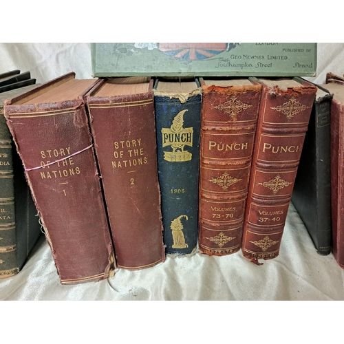 1378 - Good mixed lot to include 4 Brown Volumes of Punch 