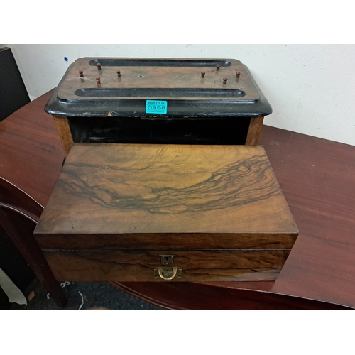 998 - 19th Century Walnut Campaign Desk Tidy/Writing Slope - very unusual (42cm x 26cm x 16cm)