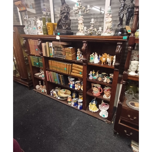 533 - Early Victorian Mahogany Open Bookcase with an assortment of Adjustable Shelves (193cm x 126cm x 34c... 