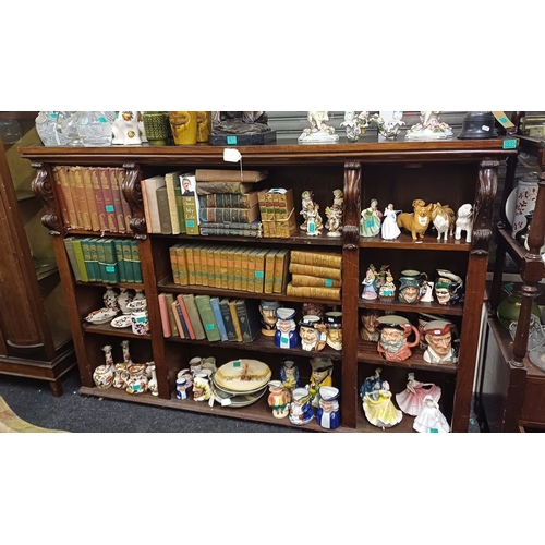 533 - Early Victorian Mahogany Open Bookcase with an assortment of Adjustable Shelves (193cm x 126cm x 34c... 