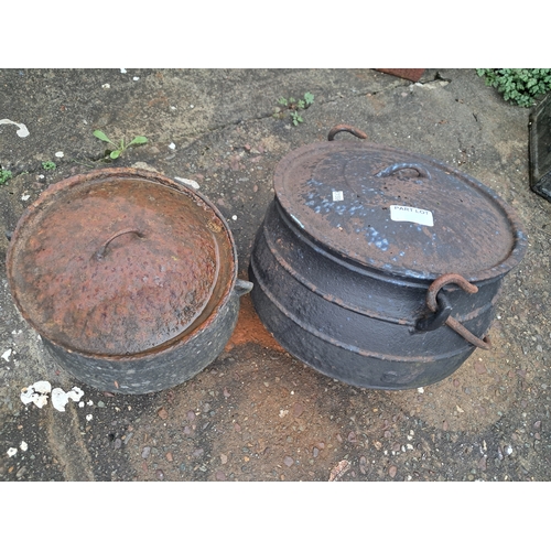 1071 - Two Victorian Cast Iron Skillet Pots