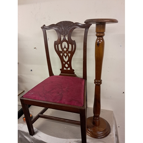 990 - Chippendale Style Mahogany Occasional Chair and a Pine Planter