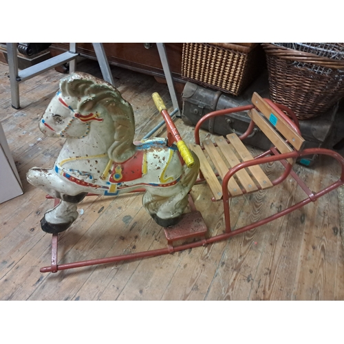 109 - Vintage Metal Child's Rocking Horse