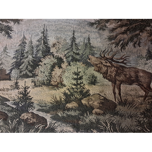 128 - Large Wall Hanging of Deer in Woodland