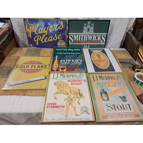 25 - Lot of 7 Pub Advertising Prints (each 40cm x 30cm)