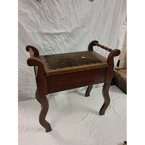 3 - Edwardian Mahogany Piano Stool