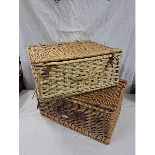 4 - Two Wicker Baskets (ideal for Xmas Hampers) (55cm x 45cm x 25cm)