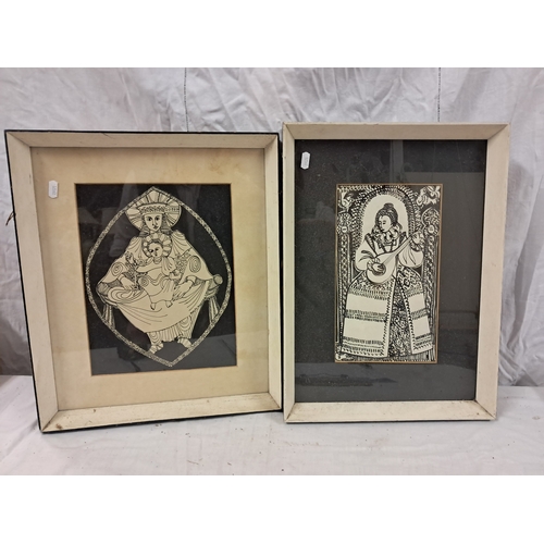 44 - Two Black and White Framed Prints (35cm x 48cm)