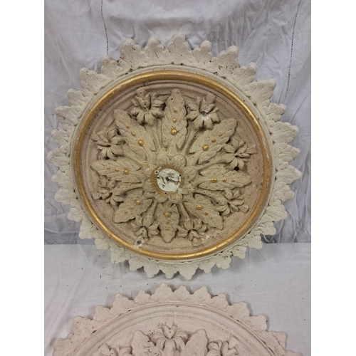 52 - Two Plaster Cast Ceiling Light Roses (60cm Diameter)