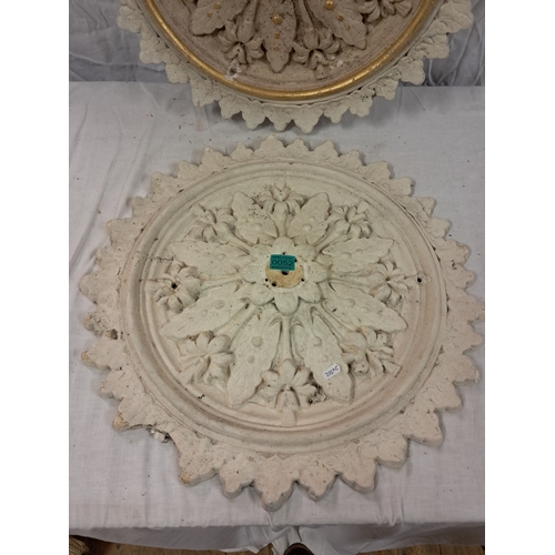 52 - Two Plaster Cast Ceiling Light Roses (60cm Diameter)