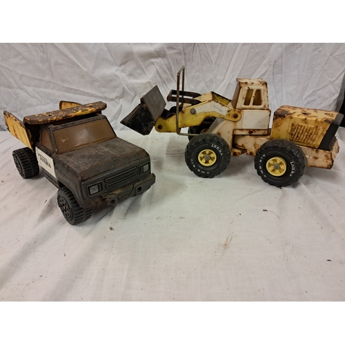 56 - Tonka Toy Excavator and Truck - play worn (Larger 42cm Long)