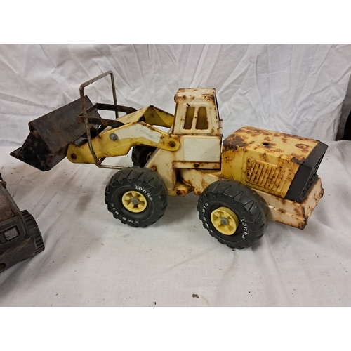 56 - Tonka Toy Excavator and Truck - play worn (Larger 42cm Long)