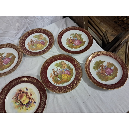 69 - Seven Limoges Porcelain Cabinet Plates and 3 others (26cm Diameter)