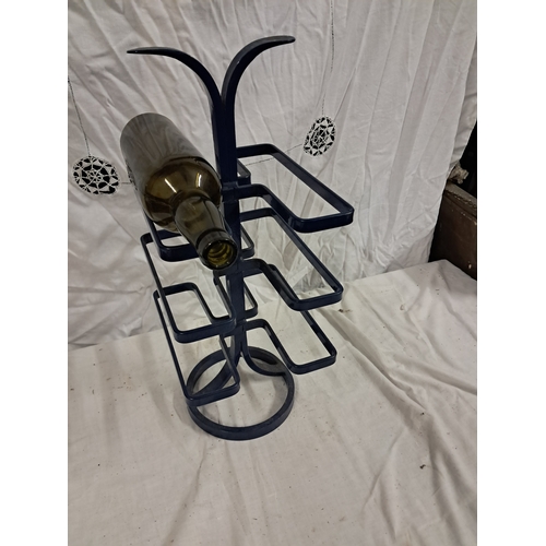 71 - Heavy Cast Iron Wine Bottle Rack (53cm Tall)