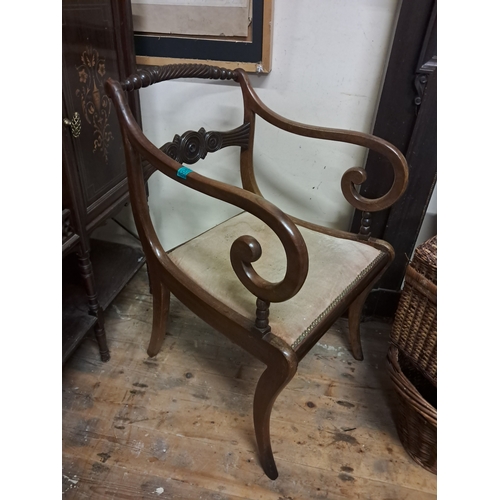 84 - Regency Style Mahogany Desk Chair or Armchair