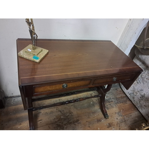 96 - Regency Style Mahogany Sofa Table (93cm x 49cm x 75cm)