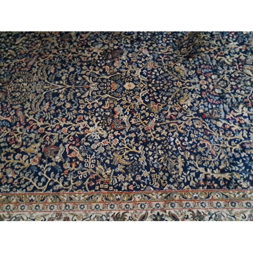 279 - Blue Ground Kashmir Rug with Tree of Life Design