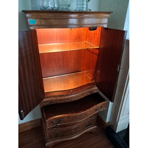 291 - Vintage Mahogany Serpentine Front Cocktail Cabinet