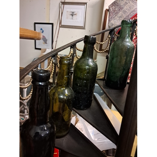 170 - Lot of old Glass Mineral Bottles and a Soda Syphon