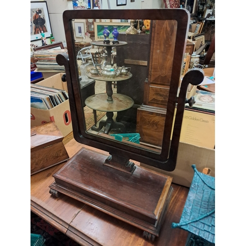 688 - Victorian Mahogany Toilet Mirror on good Platform Base