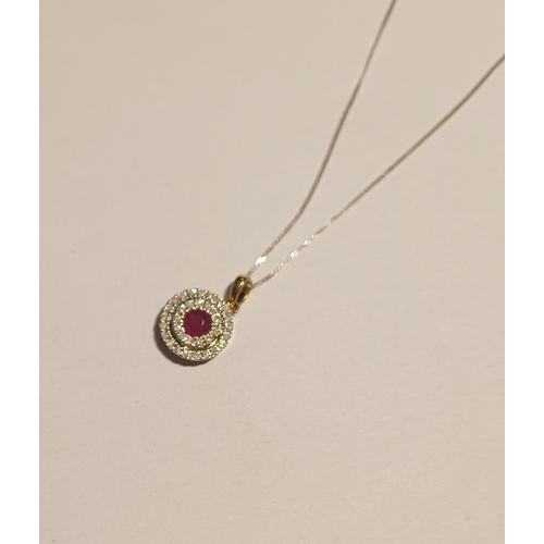 312 - 9 Carat Diamond and Ruby Pendant and Chain