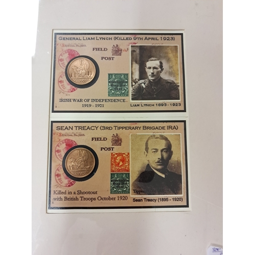 774 - Three Framed Montage of Irish Historical Figures with Coins from the Era