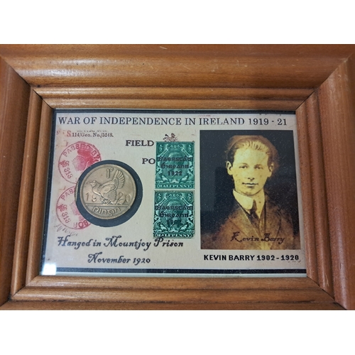 774 - Three Framed Montage of Irish Historical Figures with Coins from the Era