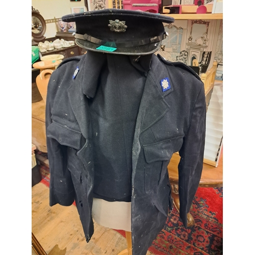 781 - Old Garda Uniform with Hat Tunic and Pants together with 2 Raincoats