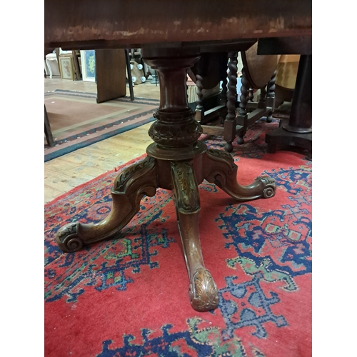 789 - Victorian Mahogany Oval  Breakfast Table on Carved Column Base