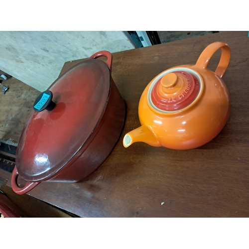 791 - Two Le Creuset items - Tea Pot and Oval Cooking Pot