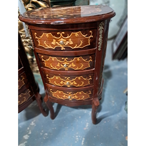 120 - Pair of Decorative 4 Drawer Bedside or Lamp Tables in French taste