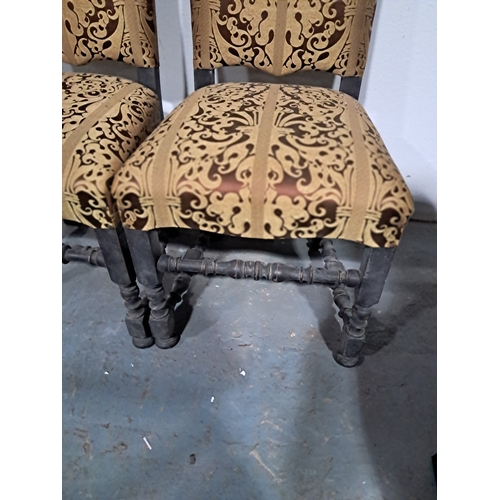 129 - Pair of Jacobean Style Hall Chairs