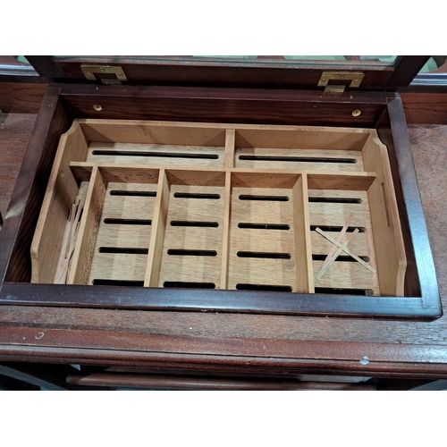 13 - Vintage Mahogany Drinks and Cigar Humidor Trolley