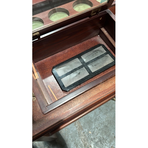 13 - Vintage Mahogany Drinks and Cigar Humidor Trolley