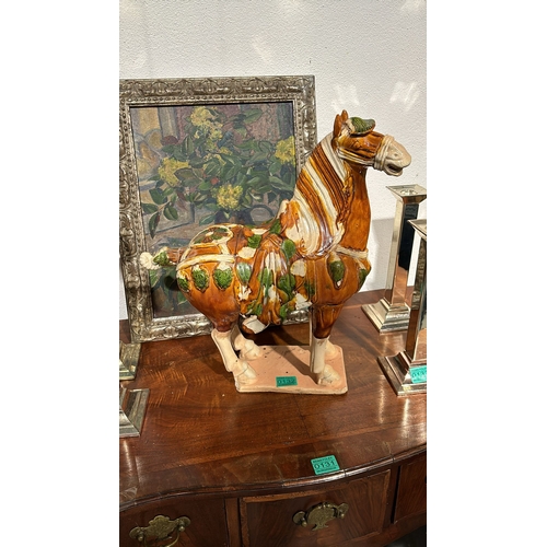 132 - Tang style Glazed Pottery Horse - 45cm Tall